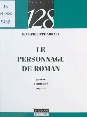 cover image of Le personnage de roman